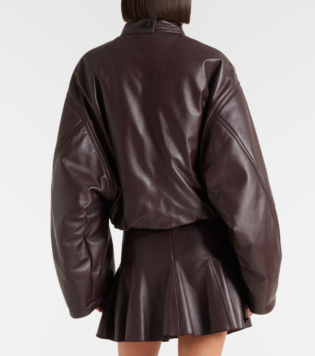 Layered leather bomber jacket | Alaïa