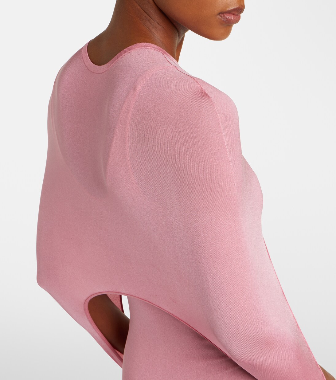 Asymmetric caped silk-blend midi dress | Alaïa