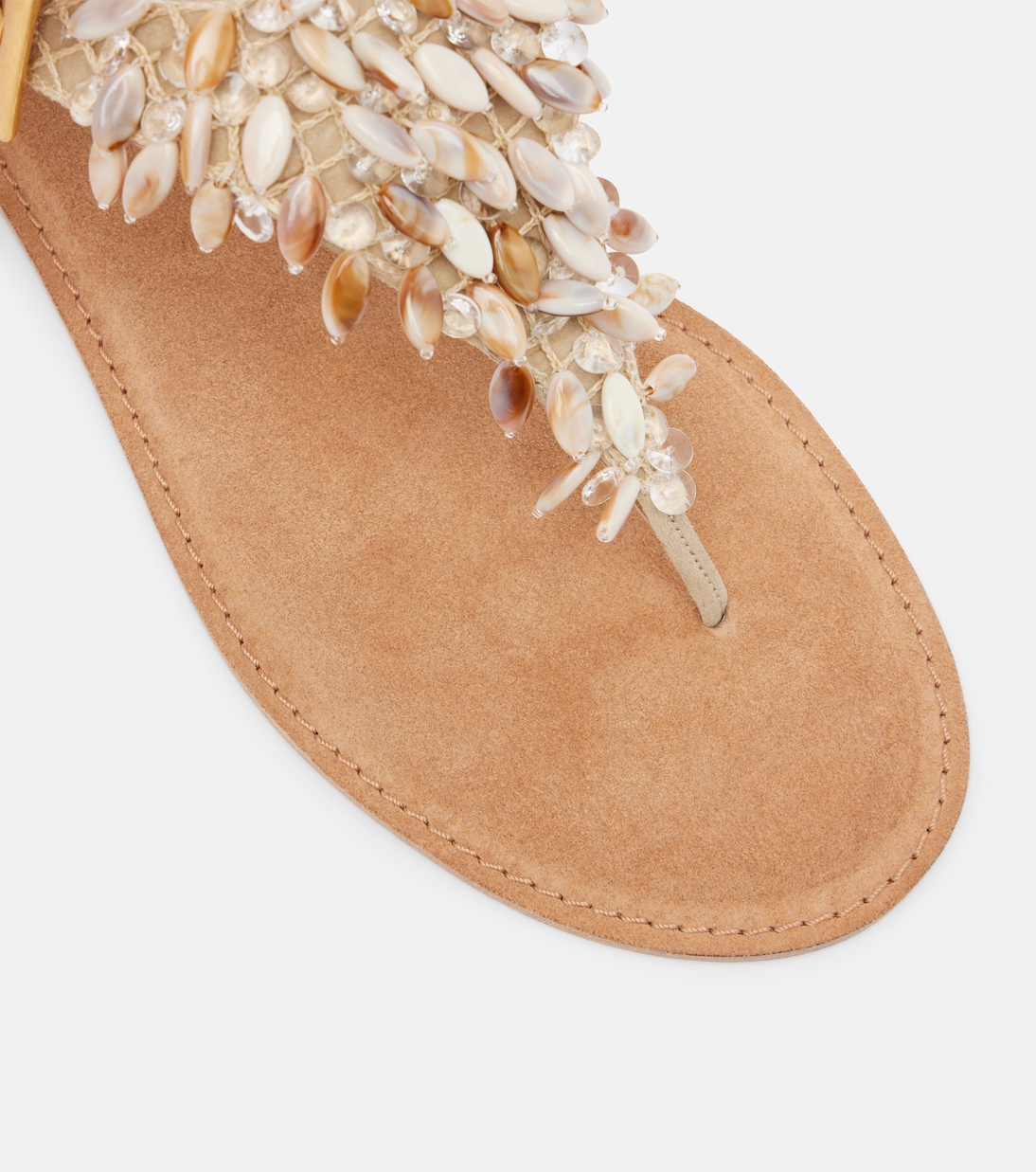 Sandalias de dedo de ante adornadas | Balmain