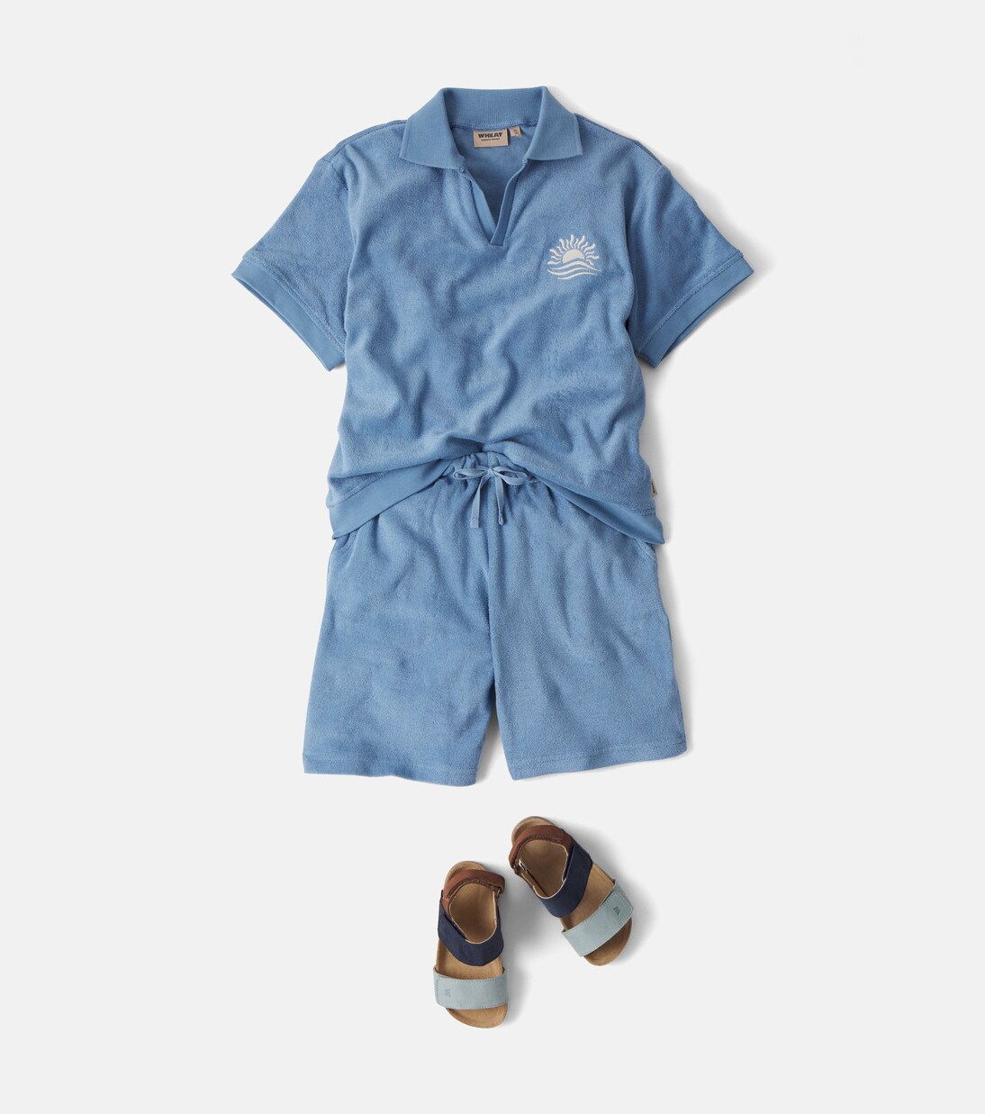 Set aus Top und Shorts aus Frottee | Wheat