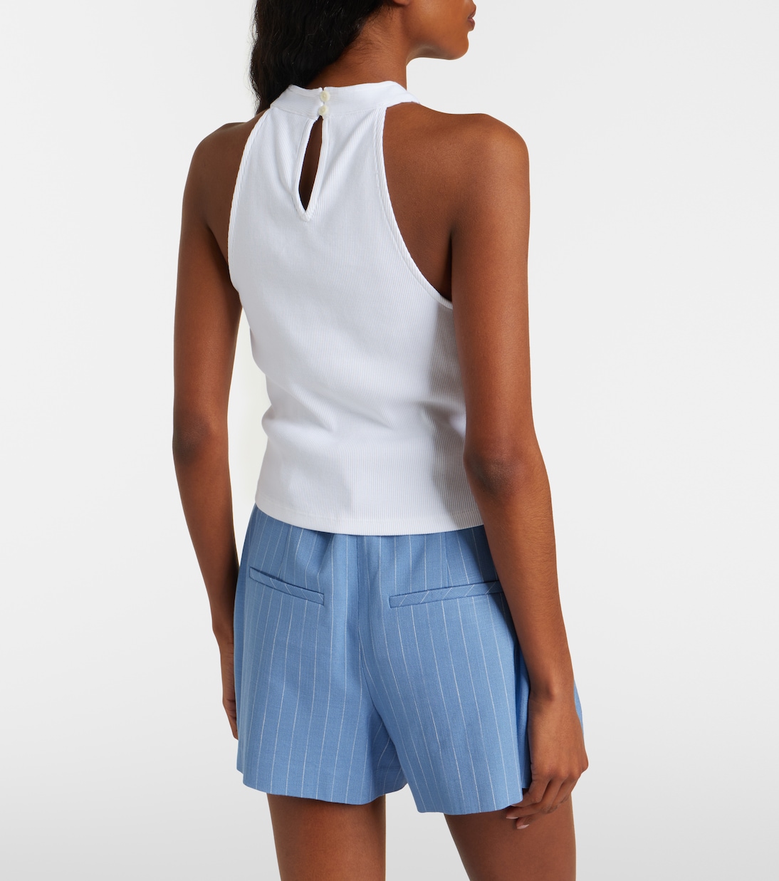 Thea挂脖棉质混纺上衣 | Veronica Beard