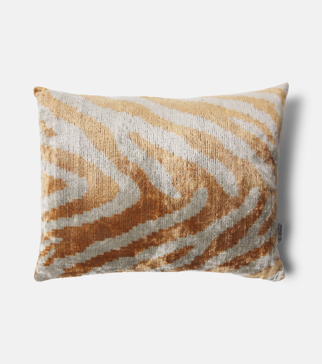 Striped silk and cotton velvet cushion | Les-Ottomans
