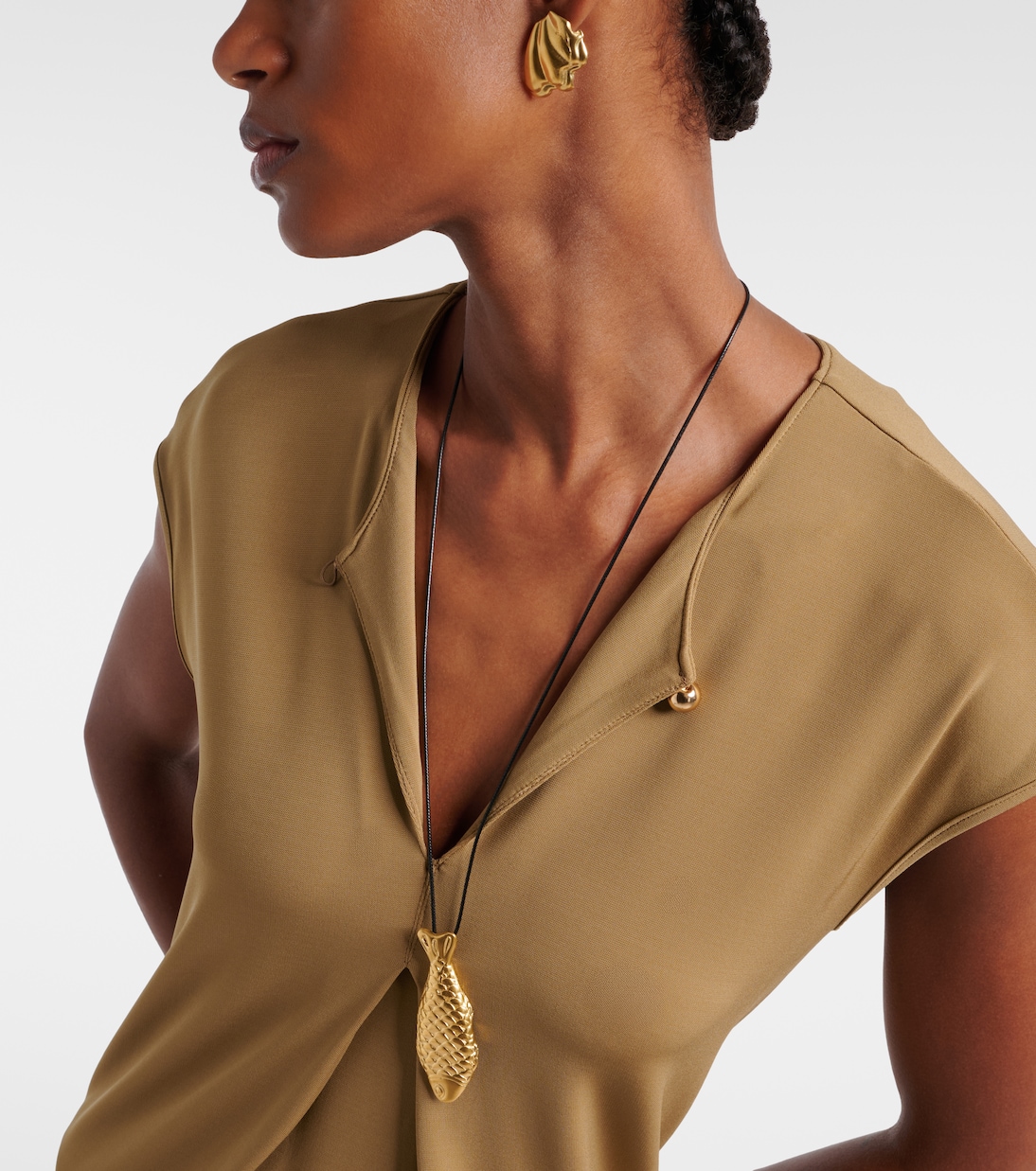 Catch Fish 24kt gold-plated pendant necklace | Ysso
