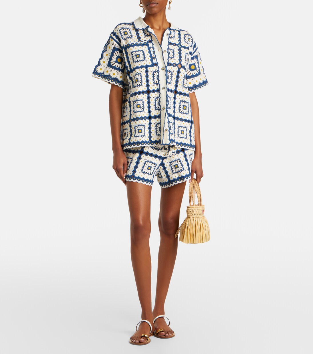Dolly crochet cotton shorts | Alémais