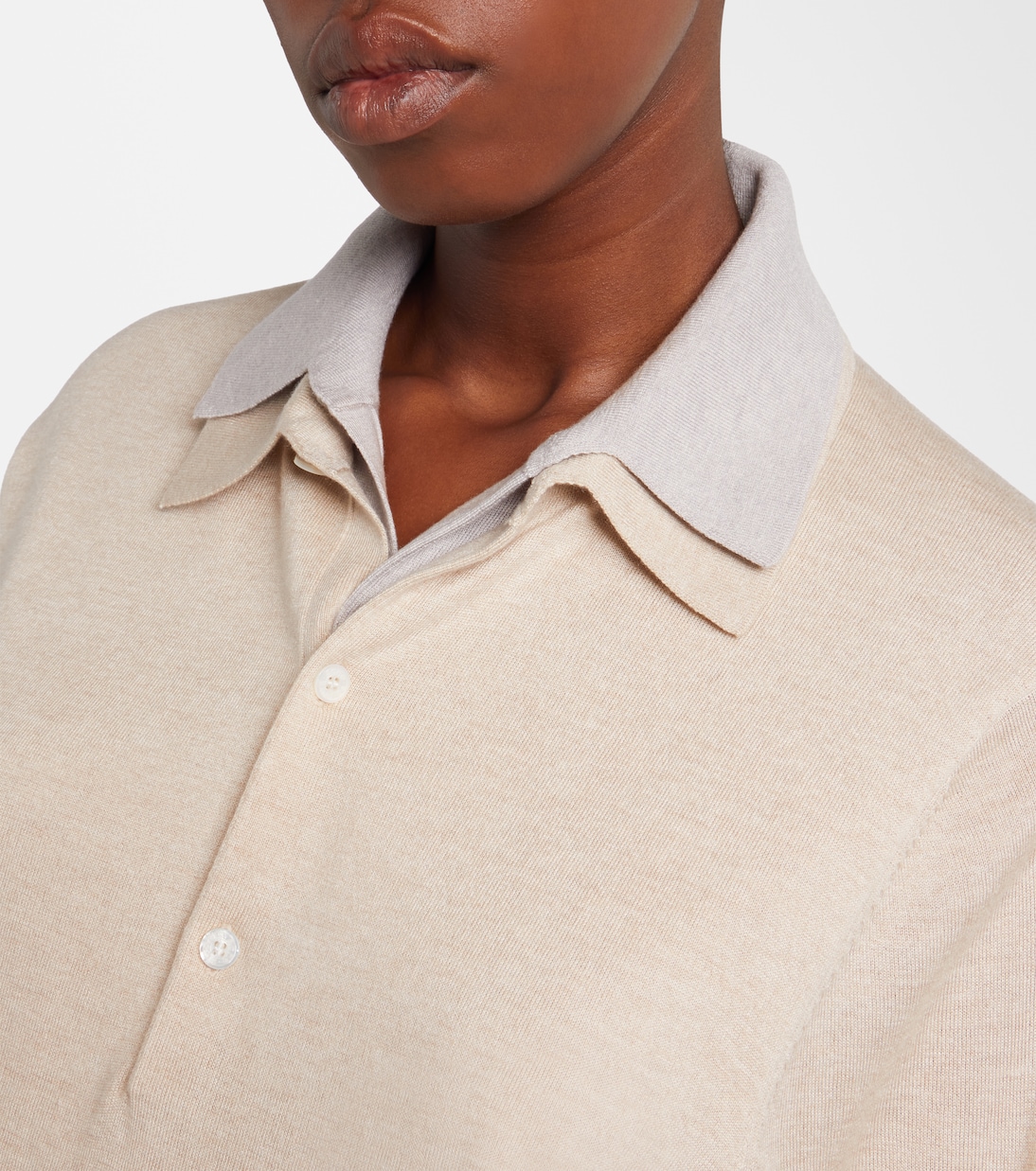 Jersey polo en mezcla de seda, lana y cachemir | Acne Studios