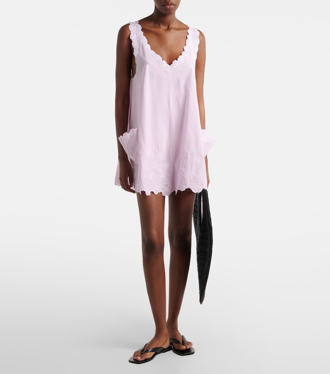 Embroidered cotton poplin minidress | Juliet Dunn