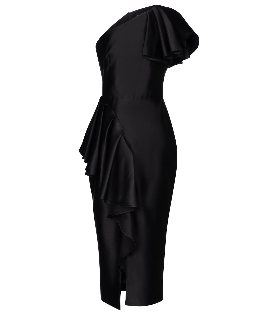 Robe midi asymétrique en satin | Rasario