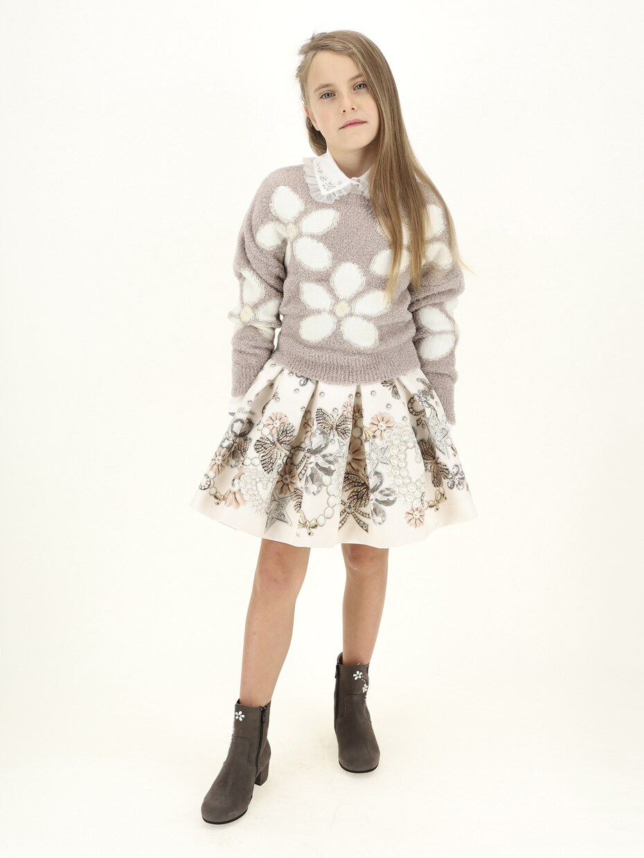 Floral lamé sweater | Monnalisa