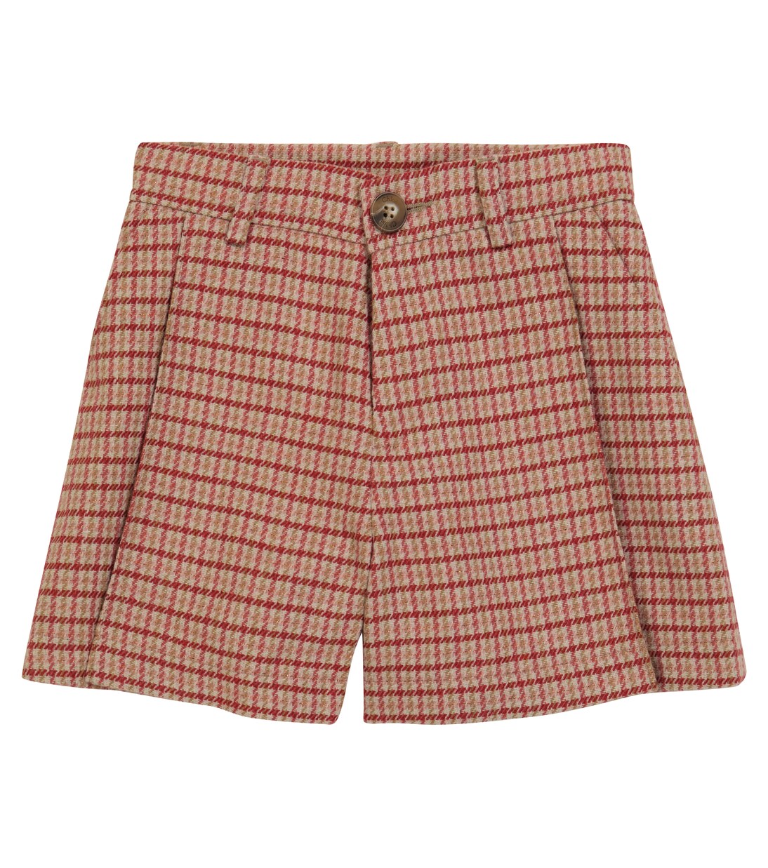 Houndstooth wool-blend shorts | Chloé Kids