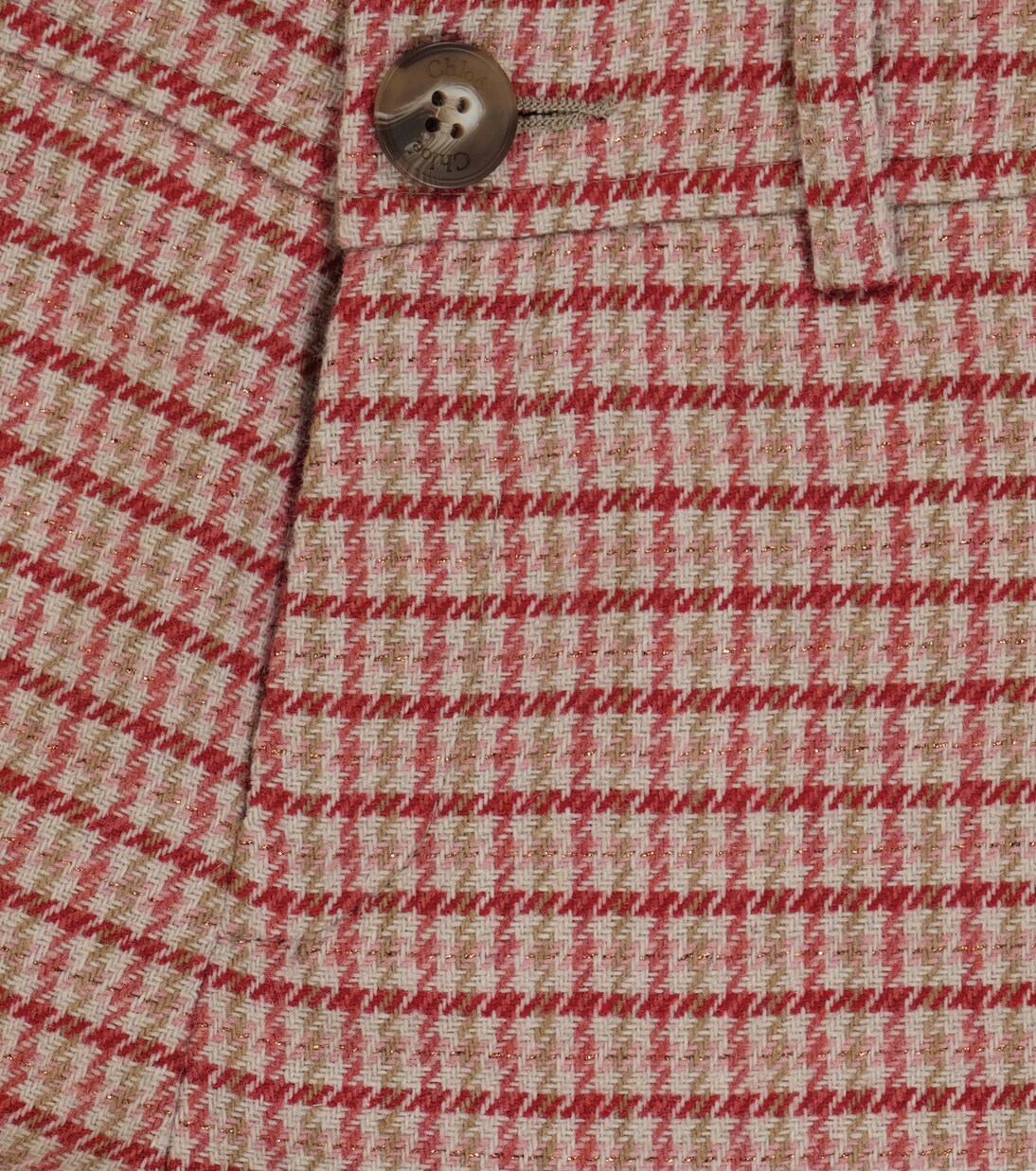 Houndstooth wool-blend shorts | Chloé Kids