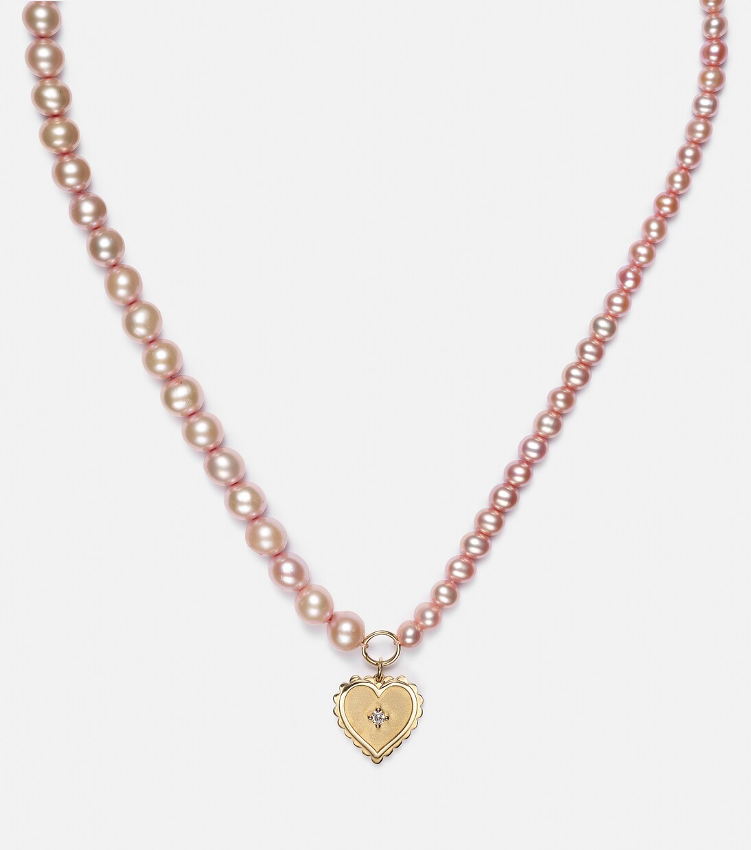 Halskette aus Perlen mit 14kt Gelbgold (585/1000) und Diamant | Sydney Evan