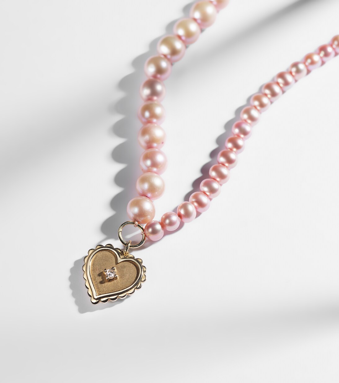 Halskette aus Perlen mit 14kt Gelbgold (585/1000) und Diamant | Sydney Evan