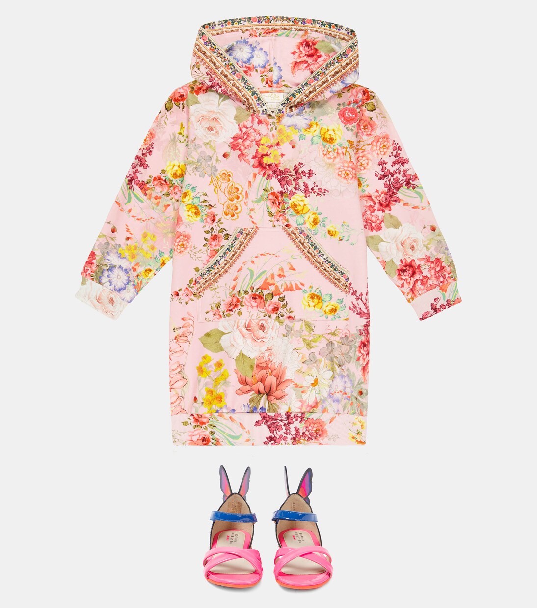 Floral cotton-blend sweatshirt dress | Camilla Kids