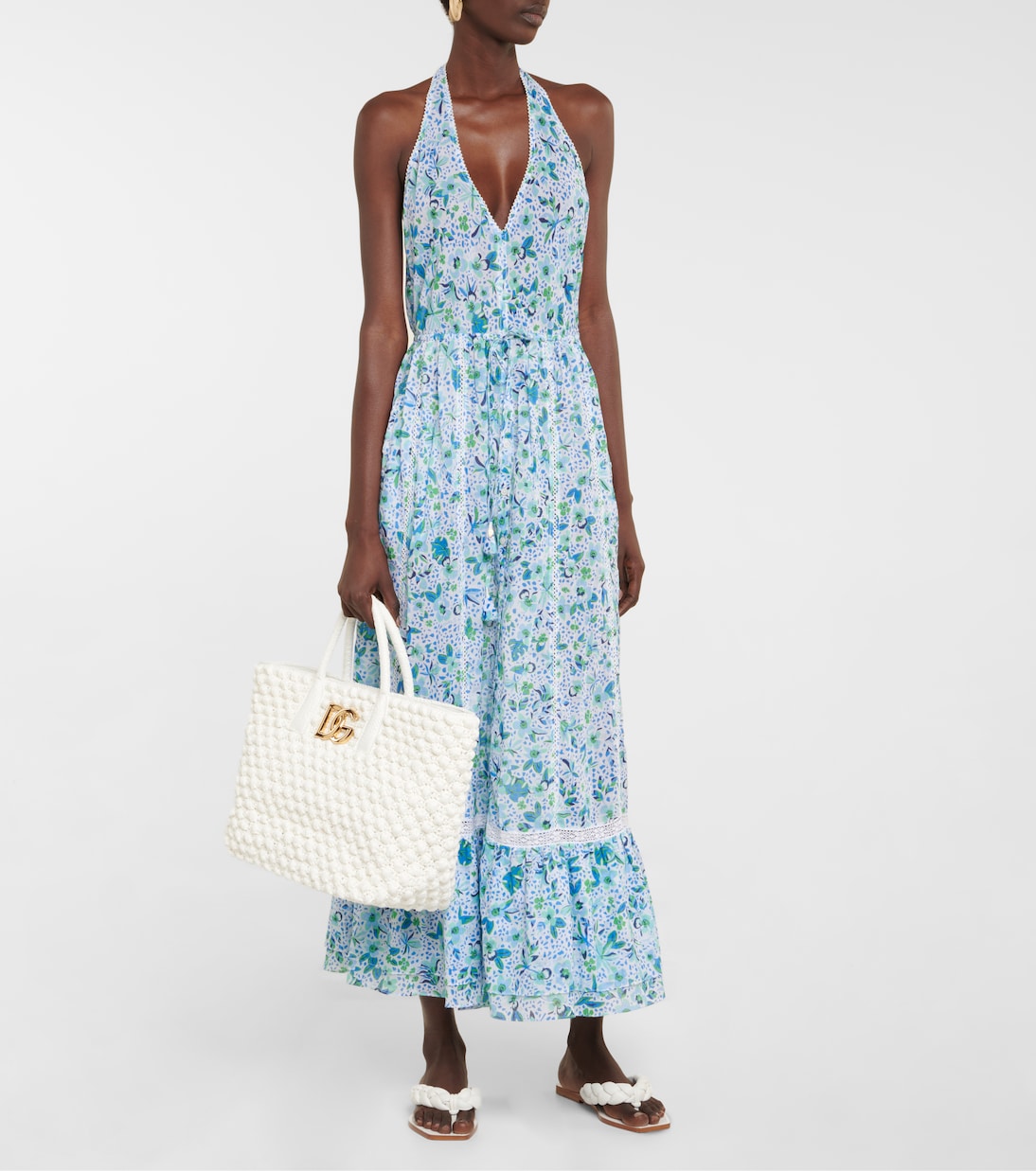 Bedrucktes Maxikleid Carine aus Baumwolle | Poupette St Barth