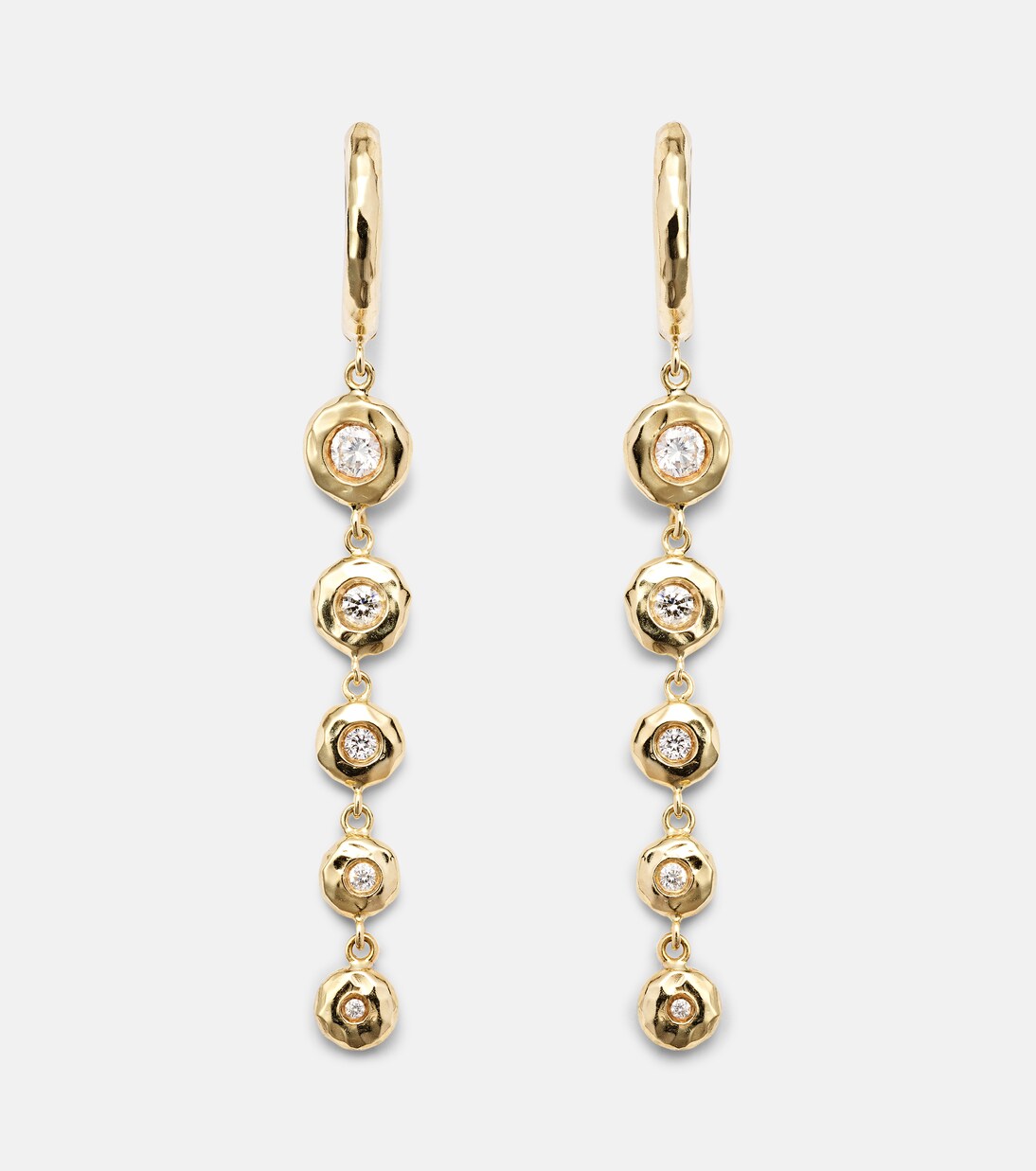 Ohrringe Charmed Micro Gabby aus 18kt Gelbgold mit Diamanten | Octavia Elizabeth