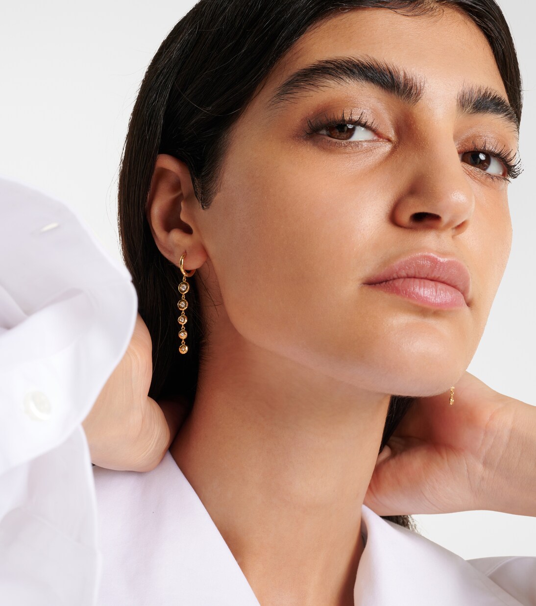 Ohrringe Charmed Micro Gabby aus 18kt Gelbgold mit Diamanten | Octavia Elizabeth