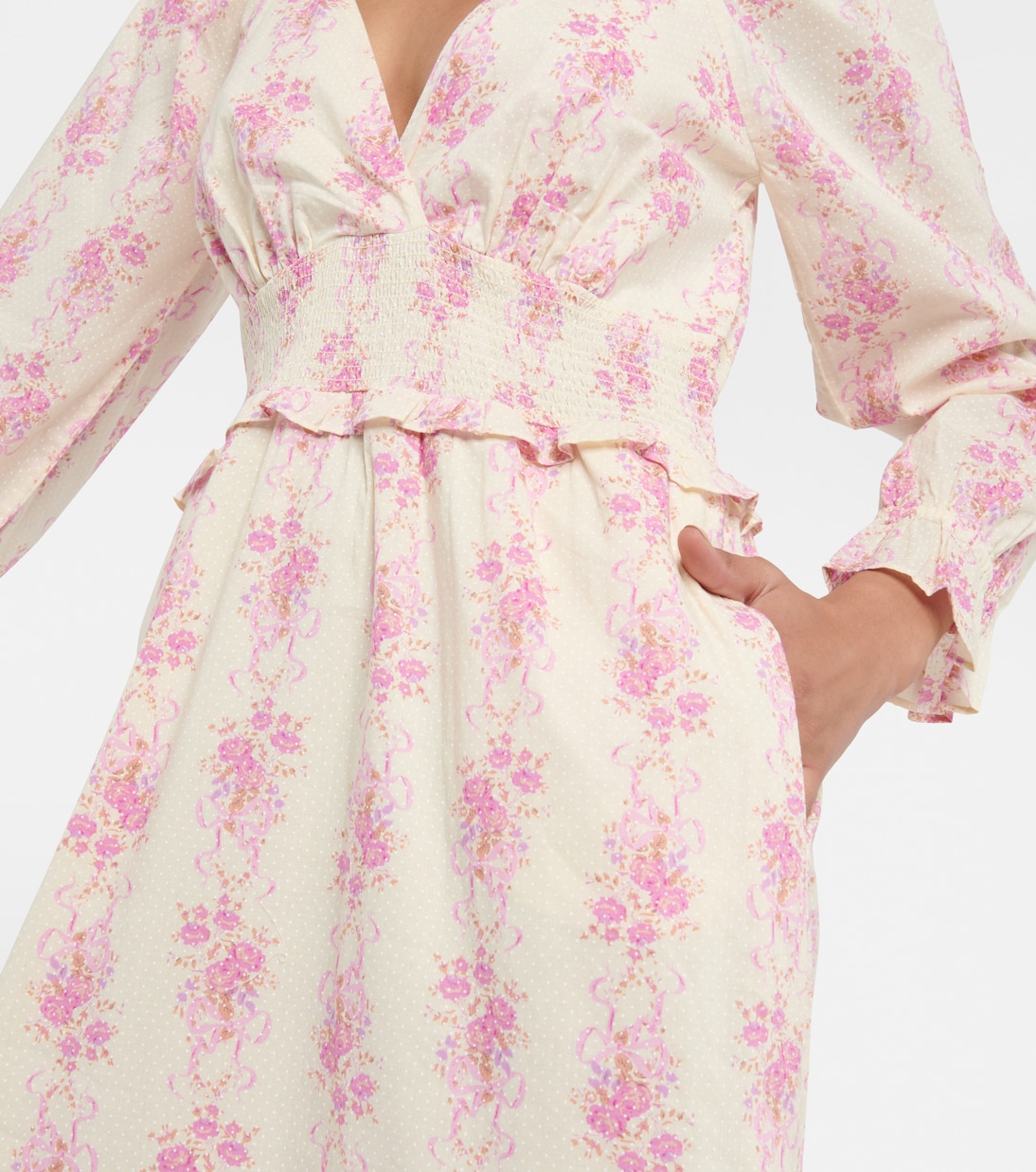 Firefly floral cotton midi dress | LoveShackFancy