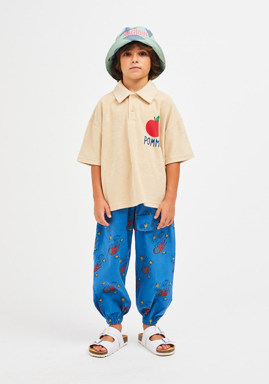 Printed terry polo shirt | Jellymallow