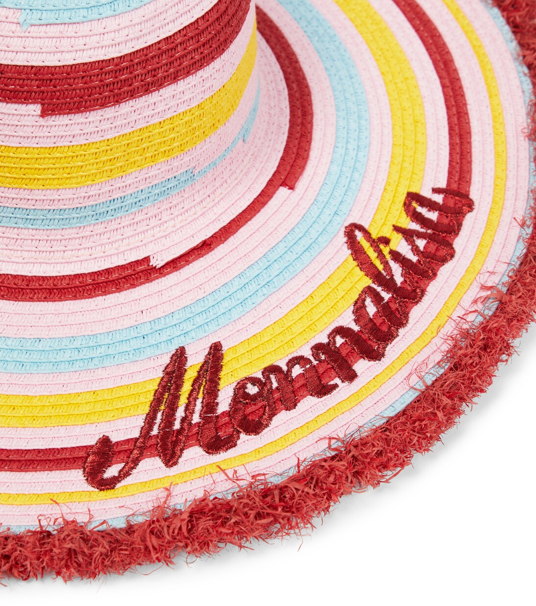Striped logo-embroidered sun hat | Monnalisa