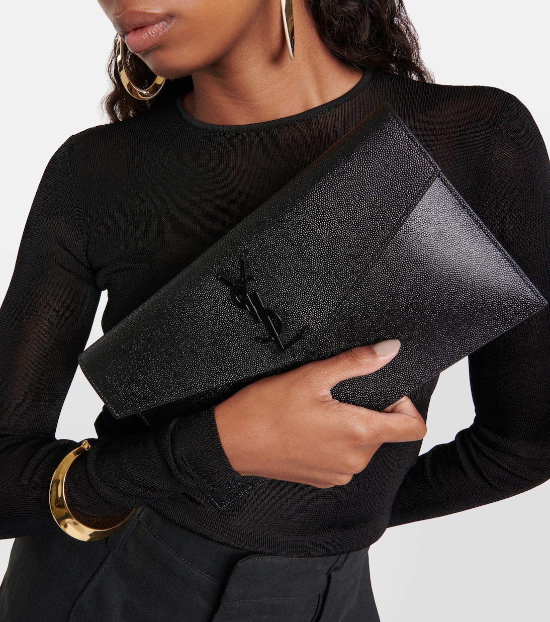 Uptown leather clutch | Saint Laurent