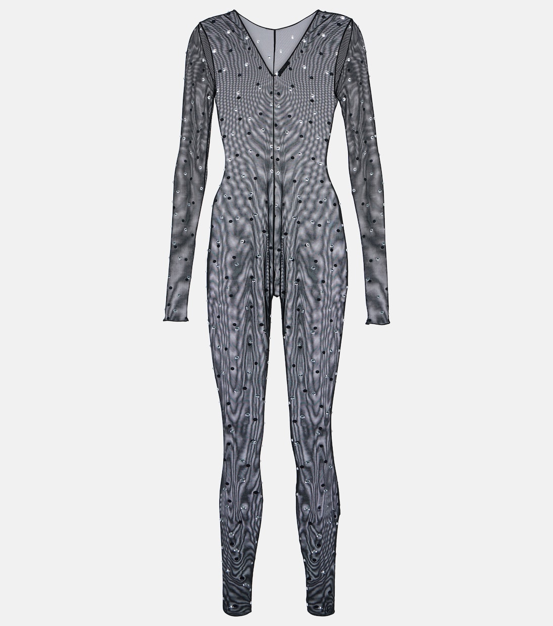 Gem embellished mesh jumpsuit | Oséree