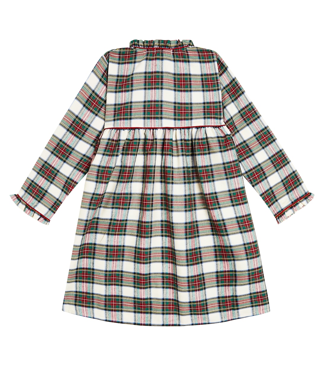 Checked cotton-blend pajama dress | La Coqueta