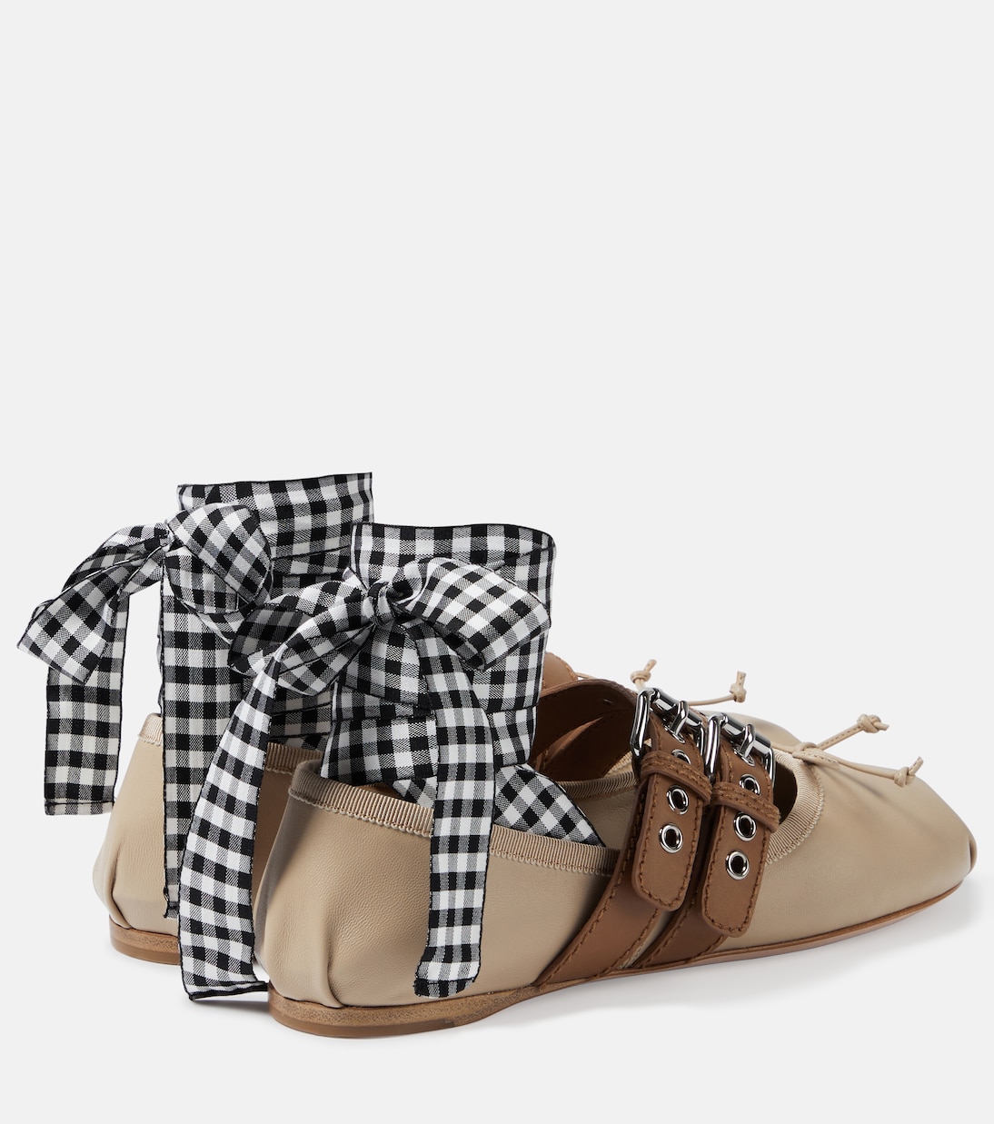 Ballerines en cuir à logo | Miu Miu