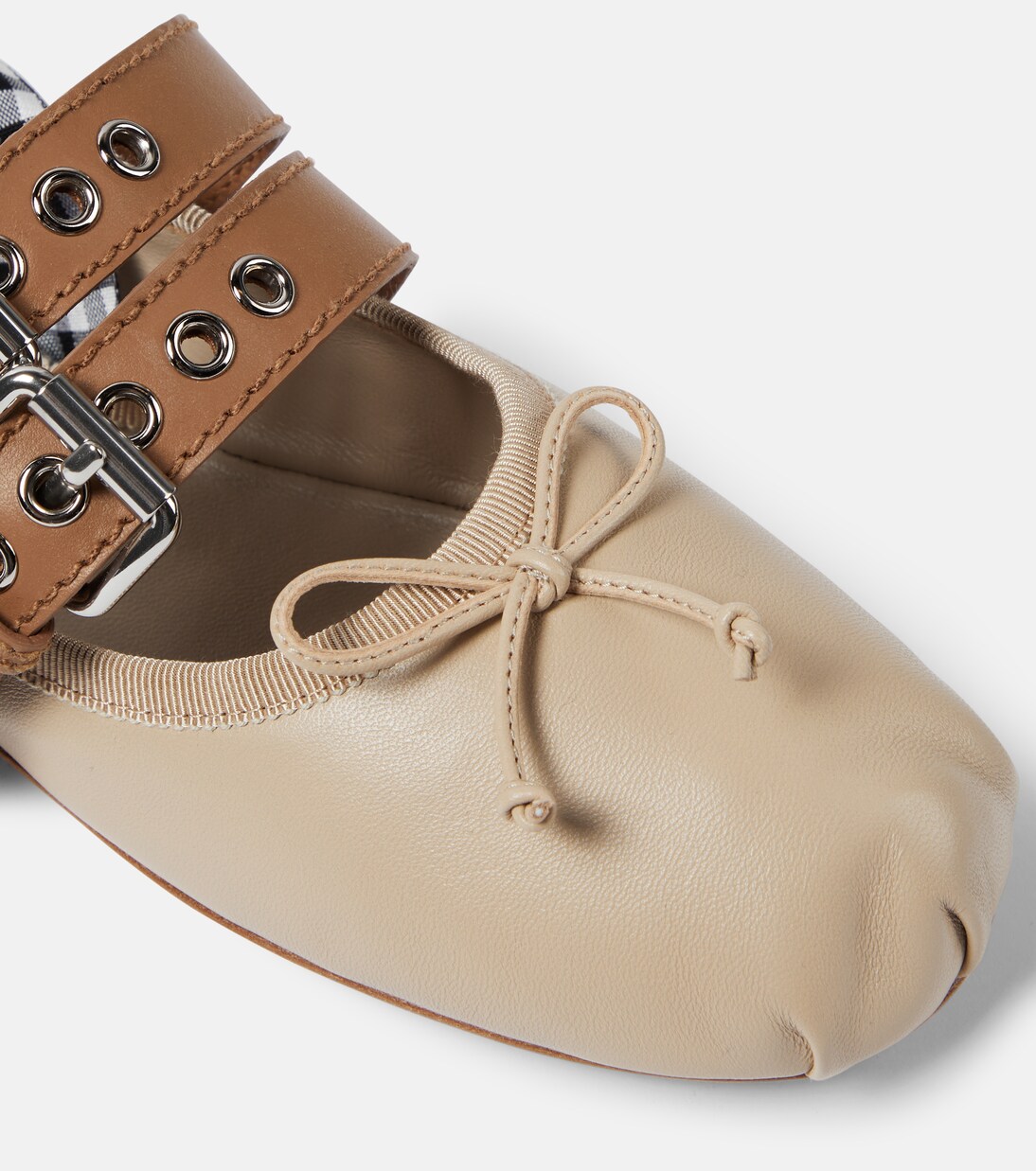 Ballerines en cuir à logo | Miu Miu