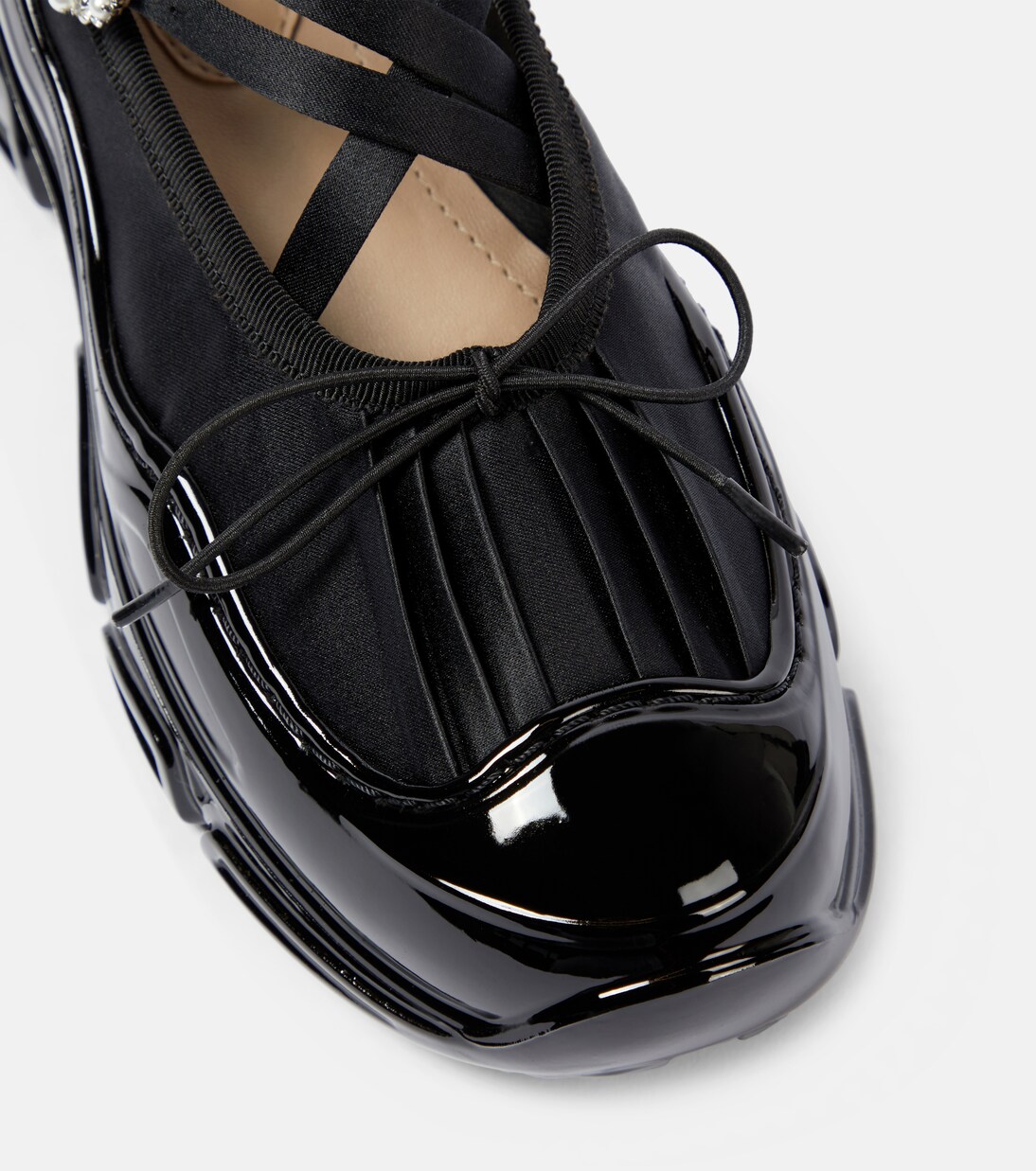 Crystal-embellished satin flats  | Simone Rocha