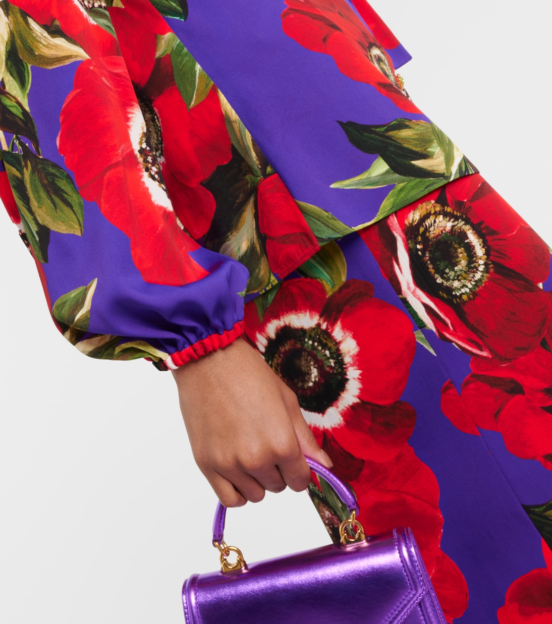 Tie-neck floral silk-blend blouse | Dolce&Gabbana