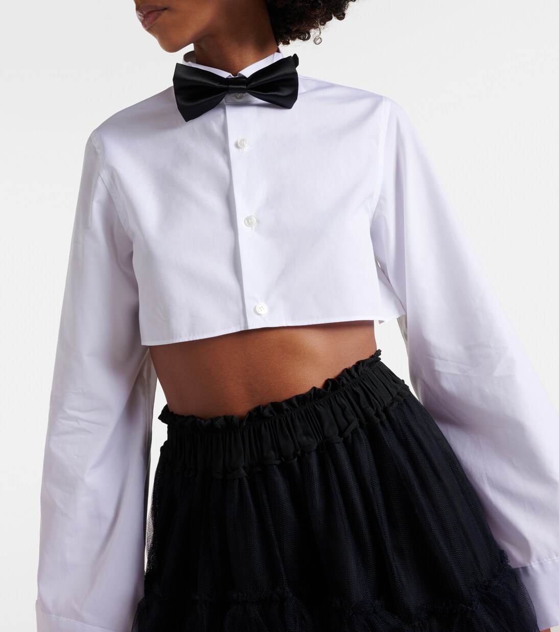 Cropped-Hemd aus Baumwolle | Noir Kei Ninomiya