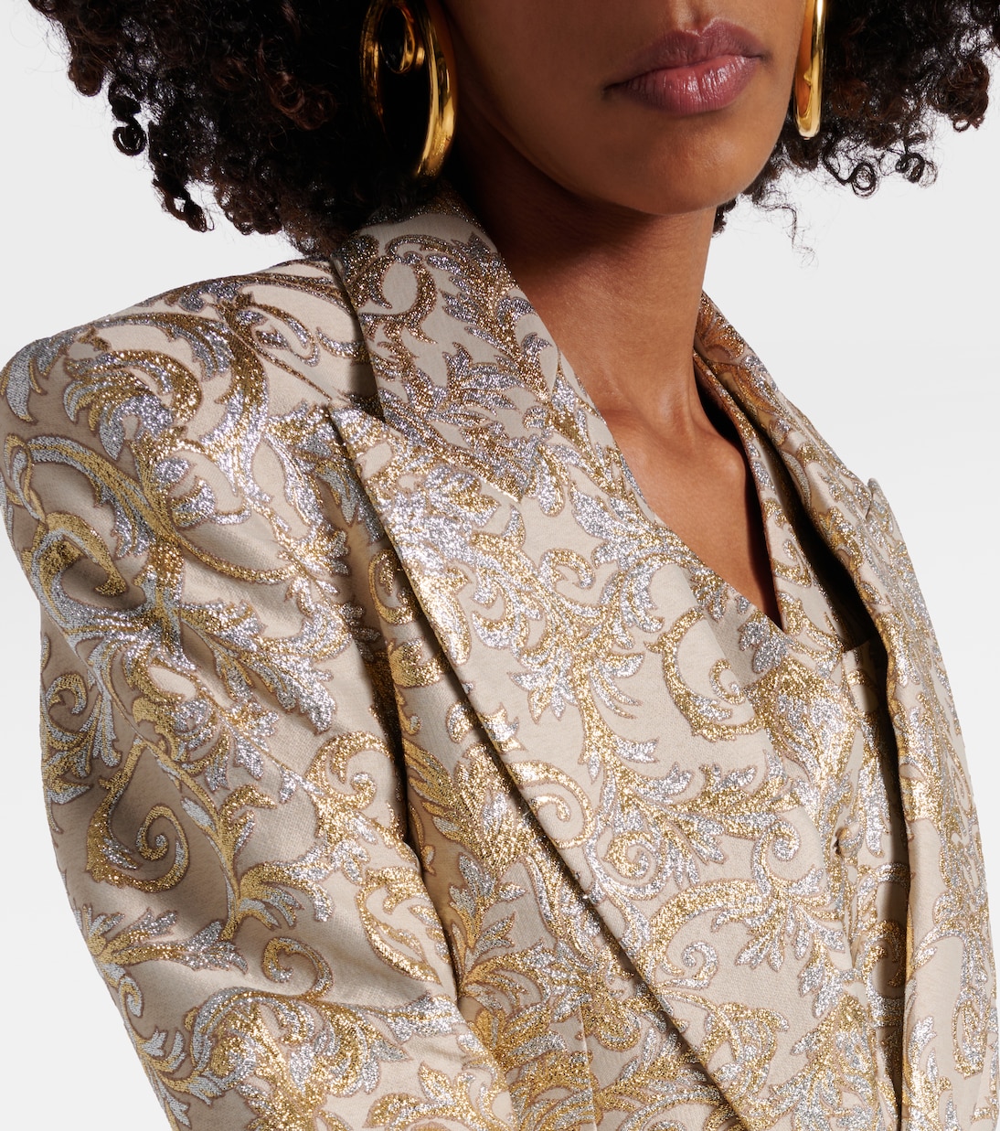 Blazer de botonadura simple con brocado | Stella McCartney