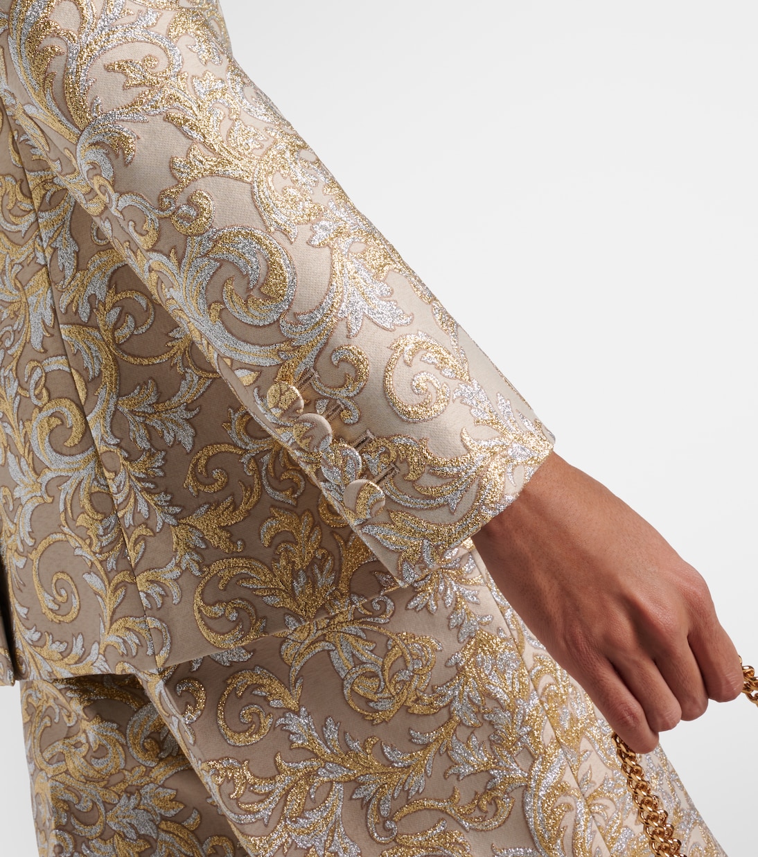 Blazer de botonadura simple con brocado | Stella McCartney