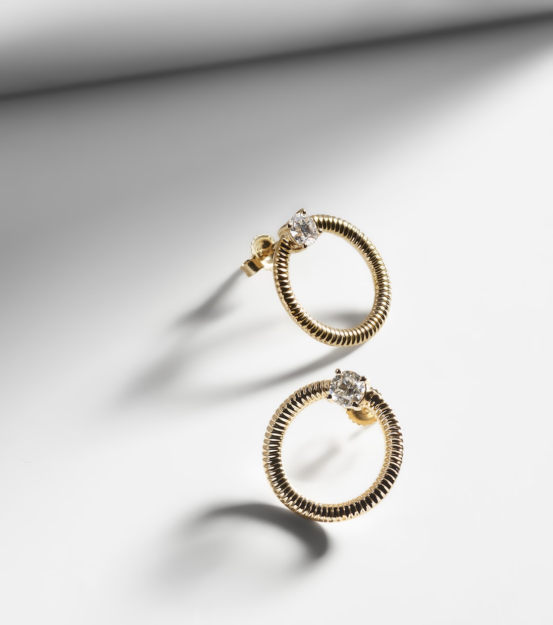 Prince 14kt gold earrings with diamonds | Stone and Strand