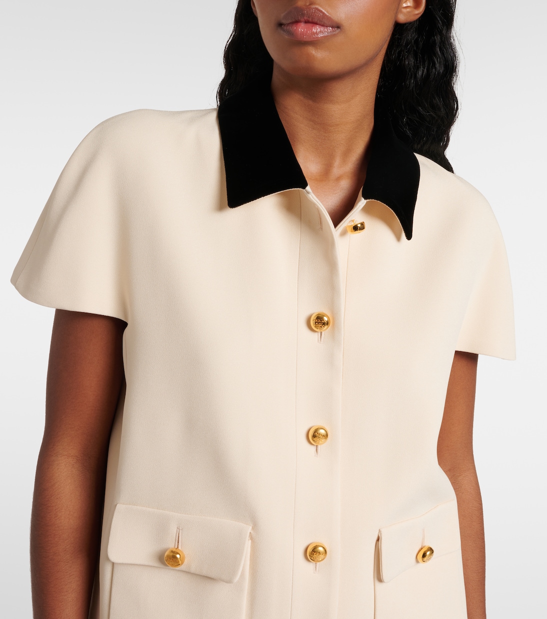 Top de sablé con terciopelo | Prada