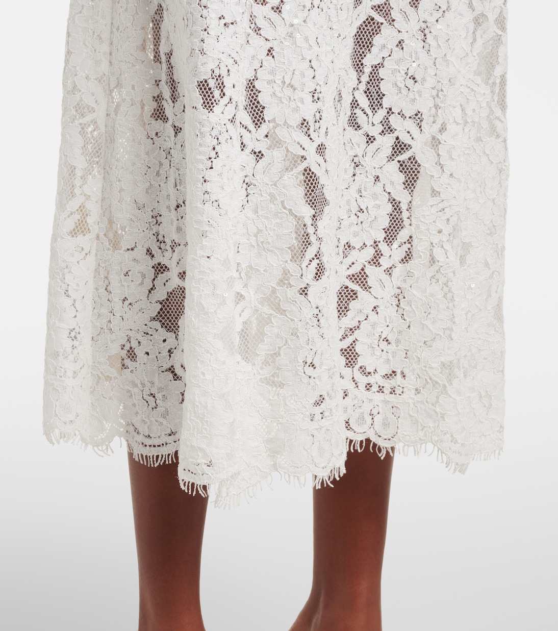 Midikleid aus Spitze mit Kristallen | Self-Portrait