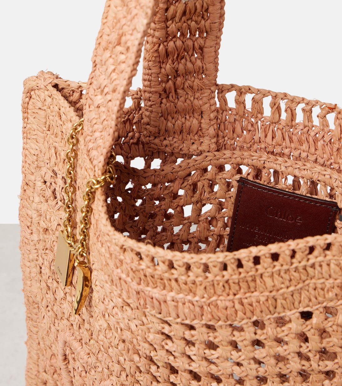Summer Banana raffia-effect tote bag | Chloé
