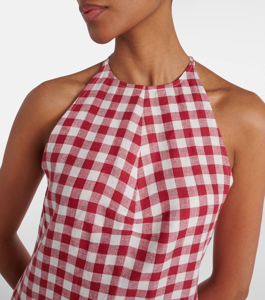 Robe Antigua en lin à carreaux vichy | Asceno