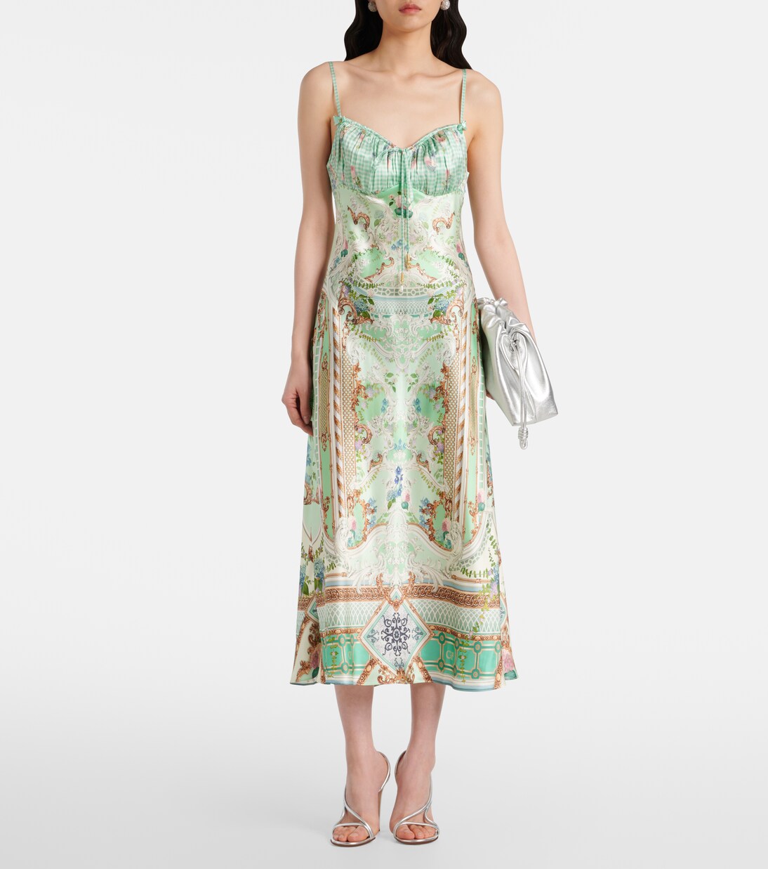 Gathered silk midi dress | Camilla
