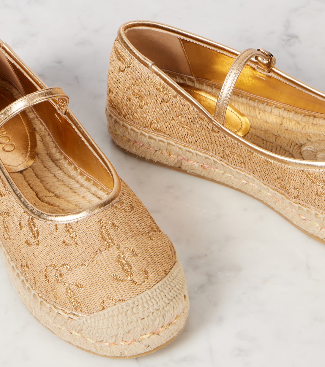 Aciel leather-trimmed espadrilles | Jimmy Choo