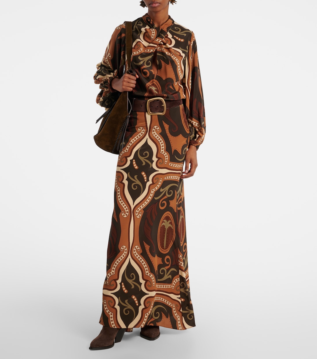 Bedruckter Maxirock aus Seide | Johanna Ortiz