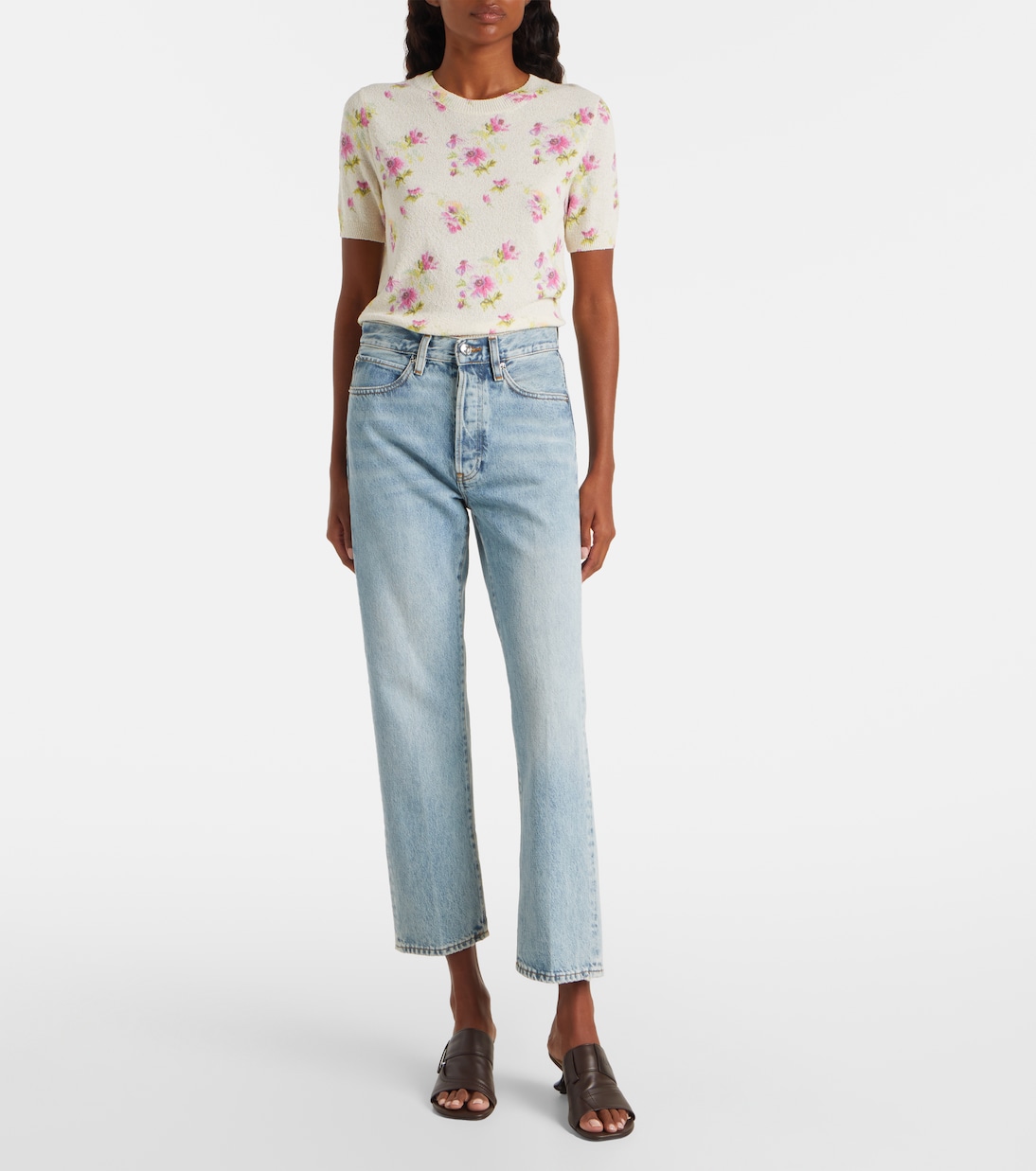 High-Rise Straight Jeans The Vertical Crop | Frame