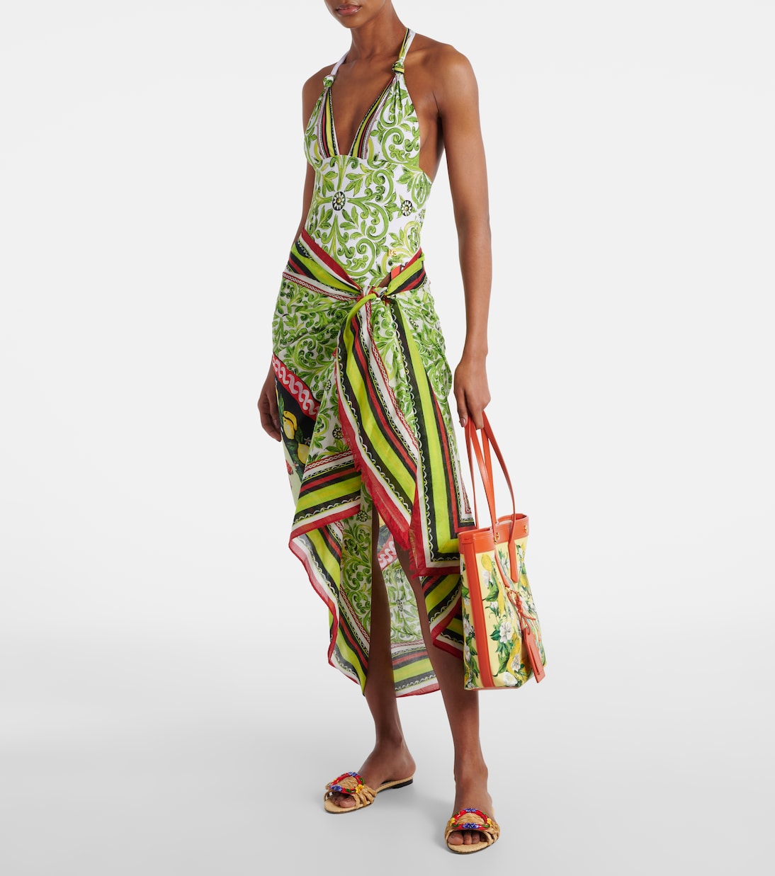 Copricostume in cotone con stampa | Dolce&Gabbana