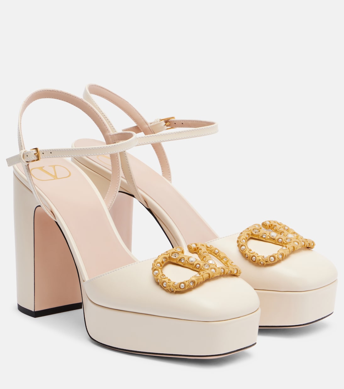 VLogo 115 leather platform pumps | Valentino Garavani