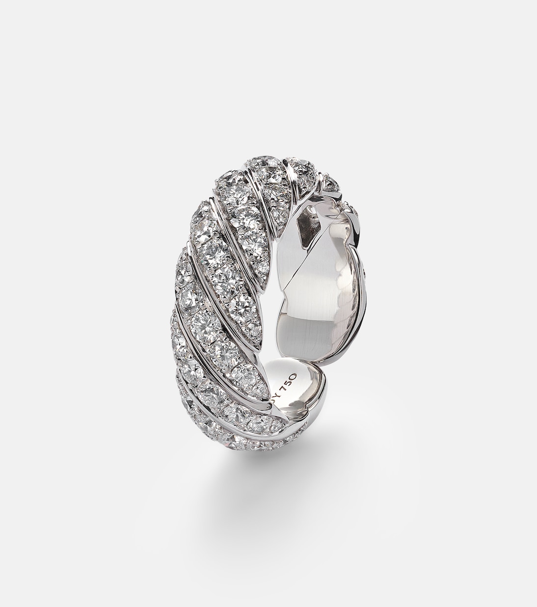 Ring Sculpted Cable aus 18kt Weißgold mit Diamanten | David Yurman