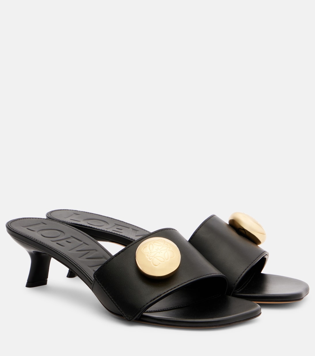 Pebble 45 leather mules | Loewe