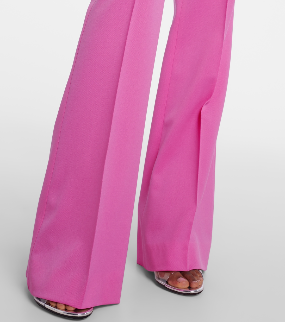 Embellished high-rise wool flared pants | Versace