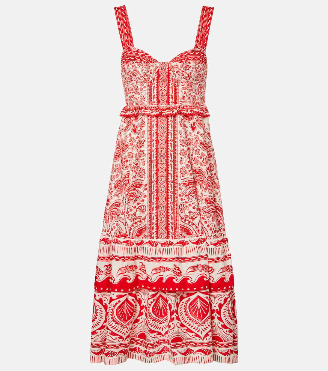 Midikleid River Ride aus einem Leinengemisch | Farm Rio