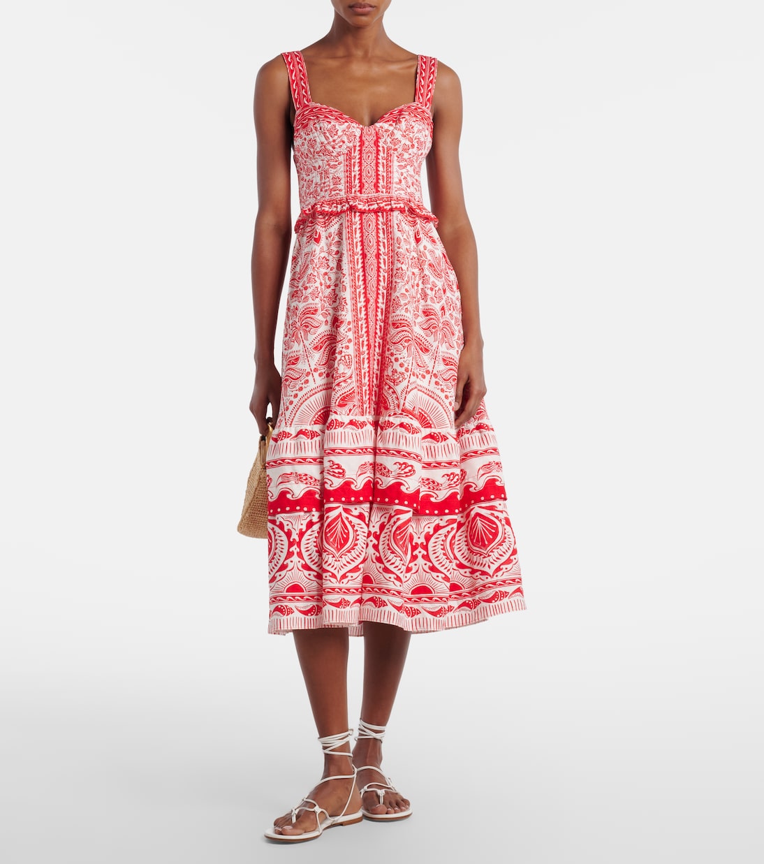 Midikleid River Ride aus einem Leinengemisch | Farm Rio