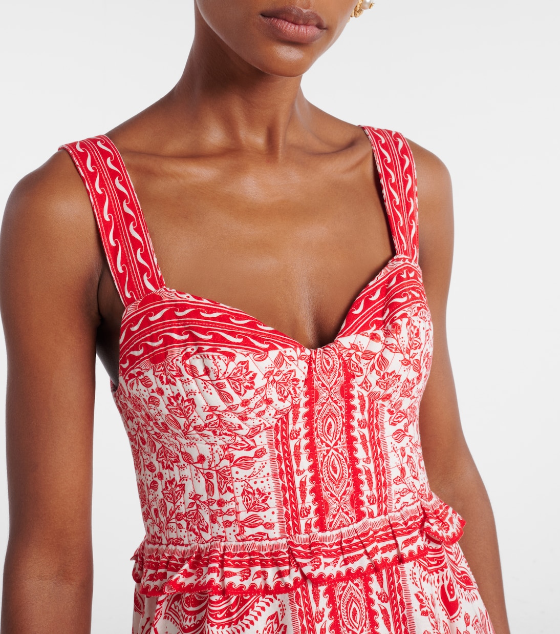 Midikleid River Ride aus einem Leinengemisch | Farm Rio